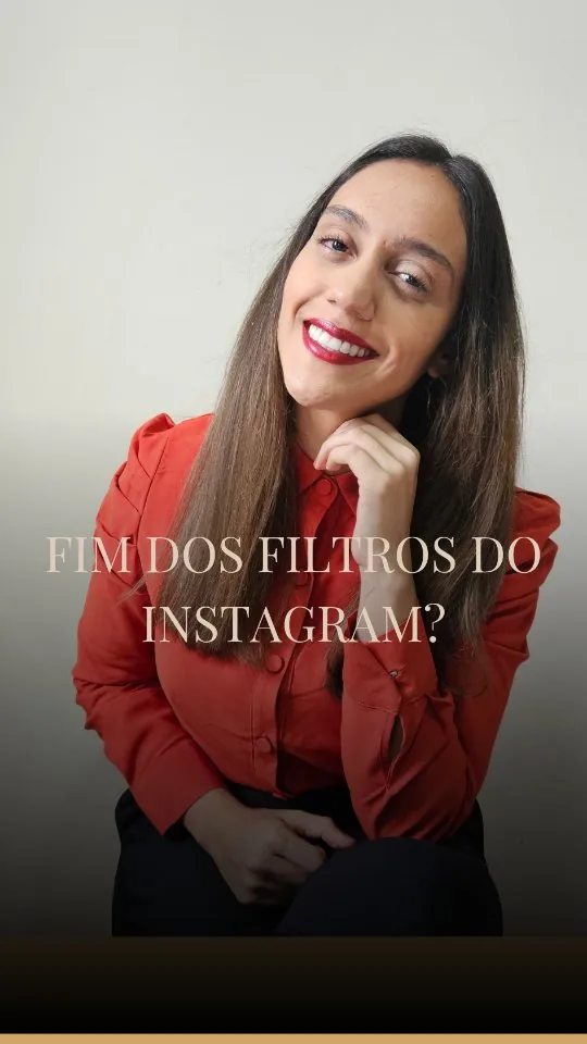 Arte de post de Thayane com o texto "FIM DOS FILTROS DO INSTAGRAM?"